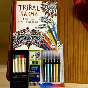 ✅2/$15✅Tribal Karma a multi level creative colouring book, and accesories!